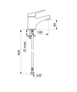 Single lever mixer for single hole installation Drawing