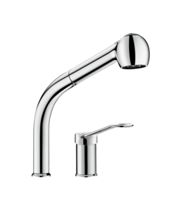 Single lever mixer with pull-out shower Delabie