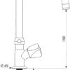 Standventil mit Schwenkauslauf, Dreikantgriff, L.150 H.190, D2553**