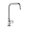 Delabie pillar tap with swivel spout