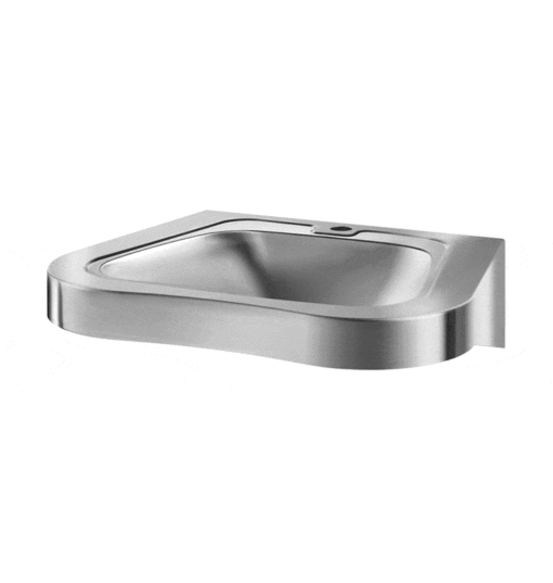 Fraju washbasin with tap hole satin stainless steel