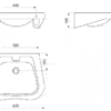 FRAJU lavabo per montaggio a parete, senza barriere, in acciaio inox satinato, senza foro per rubinetto, ADL-120440.2