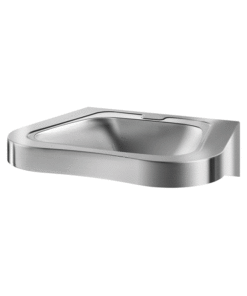 Washbasin stainless steel satinised barrier-free