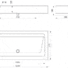MINERALCAST wash trough for wall mounting, 2 wash basins, without tap hole, W.1200 mm, 454120**