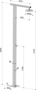 Aussendusche_SQUARE_AFO-SQ-Q8.6_Zeichnung