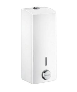 Soap dispenser white powder-coated stainless steel 1 litre