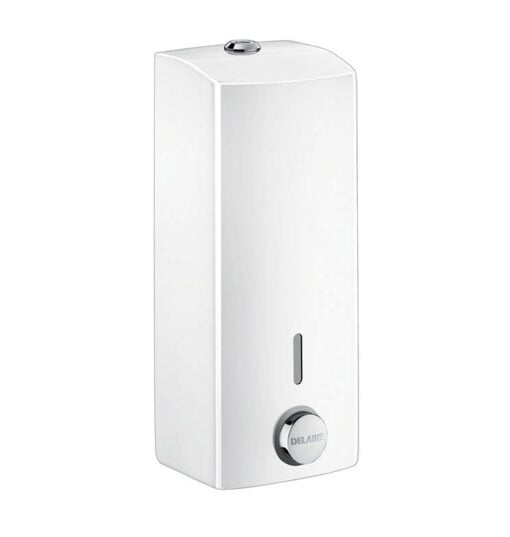 Soap dispenser white powder-coated stainless steel 1 litre