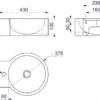 Lavabo pour montage mural, acier inoxydable satiné, avec trou pour robinet, ADL-121710.2
