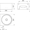 Lavabo FACIL per montaggio a parete, acciaio inox satinato, senza foro per rubinetto, ADL-120800.2