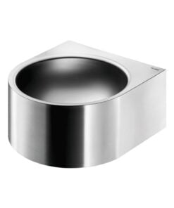 Satin stainless steel washbasin without tap hole