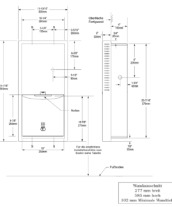 Hand dryer for wall mounting with sensor Drawing