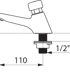 Self-closing valve TEMPOSTOP with anti-lock safety Drawing