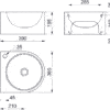 Waschtisch FACIL zur Wandmontage, Edelstahl satiniert, mit Hahnloch, ADL-121800.2