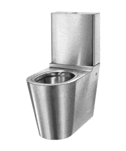 WC with cistern stainless steel floor standing DELABIE