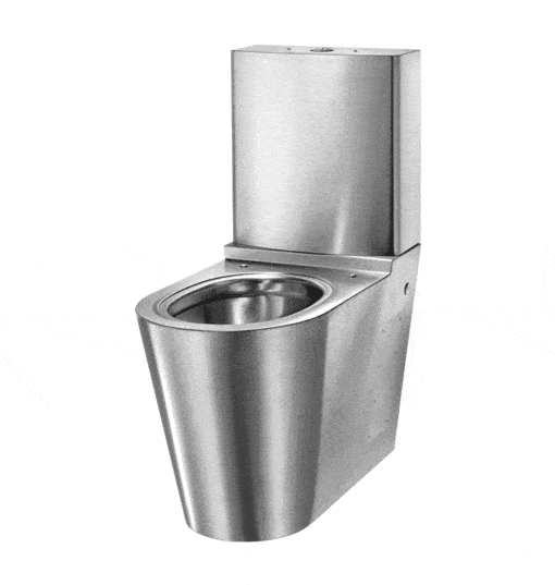 WC with cistern stainless steel floor standing DELABIE