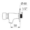 Self-closing valve, TEMPOSTOP, 1/2", with rosette, ADL-746292