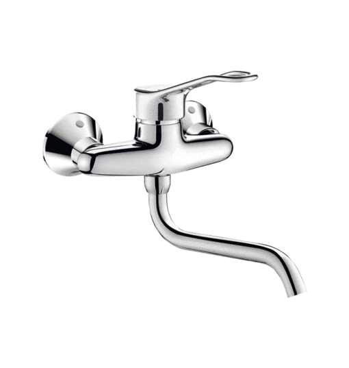 Delabie single-lever sink mixer with swivel spout