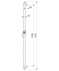 Shower rail with slider Aluminium anthracite-metallic drawing