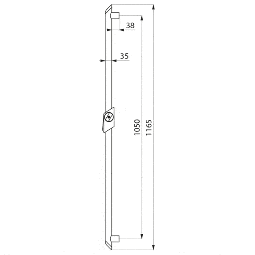 Shower rail with slider Aluminium anthracite-metallic drawing