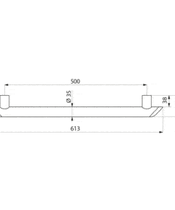 Maniglione 600 mm in alluminio antracite metallizzato disegno