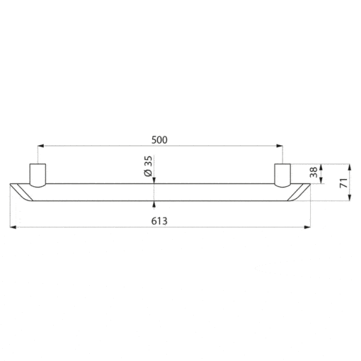 Maniglione 600 mm in alluminio antracite metallizzato disegno