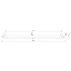 Grab rail aluminium white 900 mm Delabie drawing