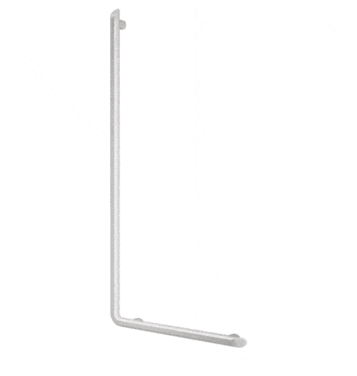 Handrail L-shape Aluminium white 1130mm Delabie