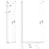 Main courante forme L aluminium blanc 1130mm Delabie dessin