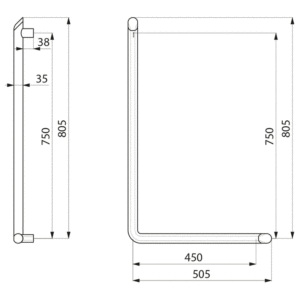 Handlauf_L-Form_Be-Line_D35_H.750_Aluminium_weiß_ADL-511970W.2_zeichnung
