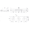 Lavabo lineare TRIPLO per montaggio a parete, acciaio inox satinato, con foro per rubinetto, ADL-121750