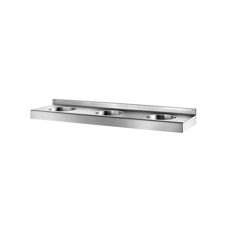Linear washbasin TRIPLO stainless steel Delabie