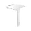 Folding Shower Seat with Foot Aluminium White