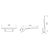 Detachable folding shower seat Aluminium white Drawing
