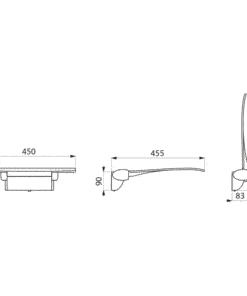 Shower Folding Seat Removable Aluminium White Drawing