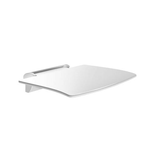 Detachable folding shower seat aluminium white