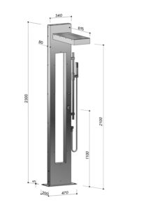 Aussendusche_freistehend_inandout_AFO-P34_Zeichnung