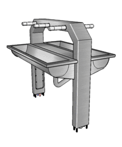 Double in-line washbasin free-standing stainless steel