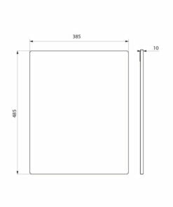 Stainless steel mirror shatterproof 500 mm Delabie drawing