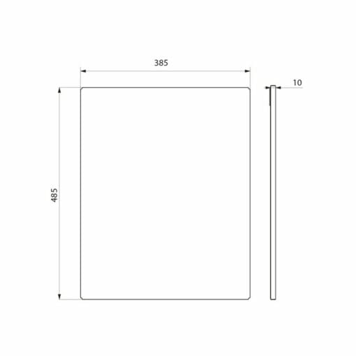 Stainless steel mirror shatterproof 500 mm Delabie drawing