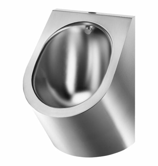 DELTA wall-hung urinal, satin stainless steel, connection from above, open drain, 134710**