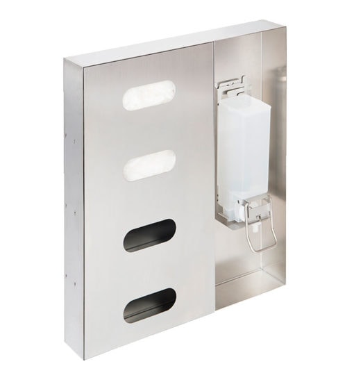 Distributore di guanti in acciaio inox a parete