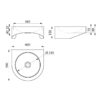 PMR XS lavabo pour montage mural, sans obstacle, acier inoxydable satiné, ADL-120400.2