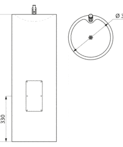 Fontaine à boire sur pied 915mm inox mat dessin