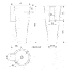 BAILA washbasin on column, double material finish, without tap hole