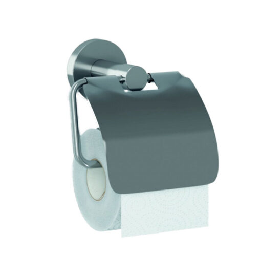 Portarotolo ECONOM, con coperchio, in acciaio inox satinato, AGW-05060401