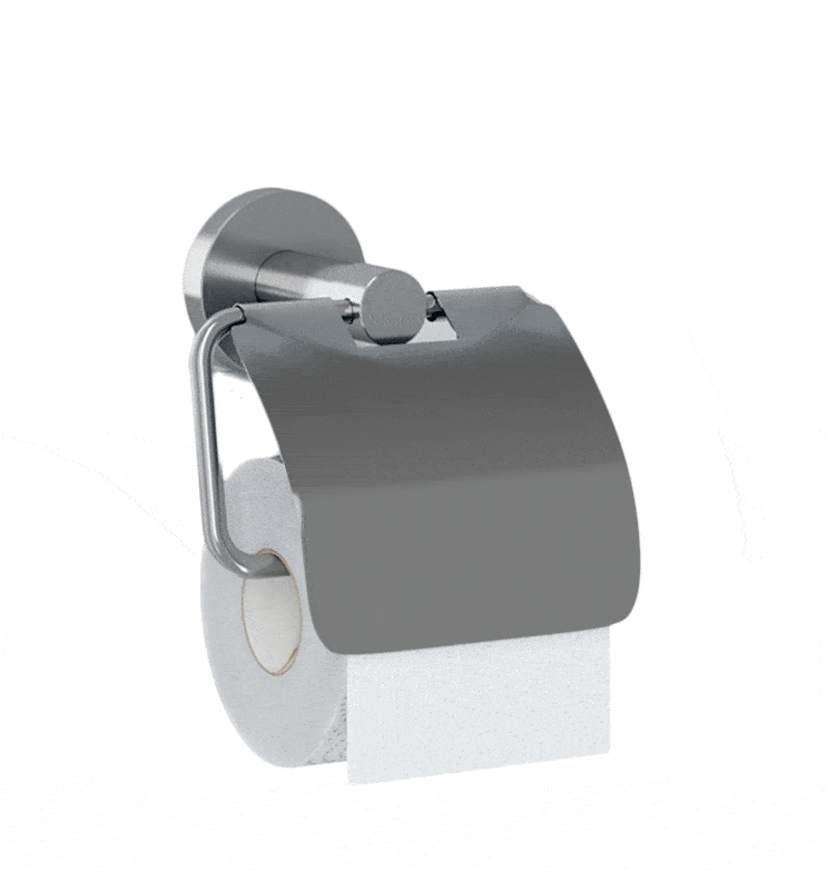 WC-Papierrollenhalter ECONOM, mit Haube, Edelstahl matt geschliffen