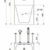 Prison combination KOMPACT TC, rear wall mounting, with washbasins and suspended WC, centralised