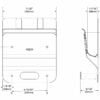 Tablette WC pour dossiers et ordinateurs portables, avec grand crochet, inox mat, B-635**