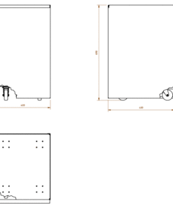 Cestino mobile con rotelle disegno in acciaio inox