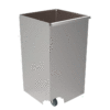 Mobile waste bin with castors Stainless steel B2